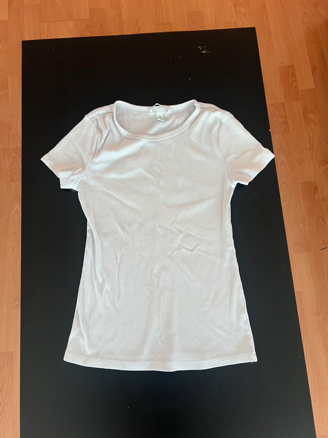 Cotton H&M White Ribbed T-Shirt