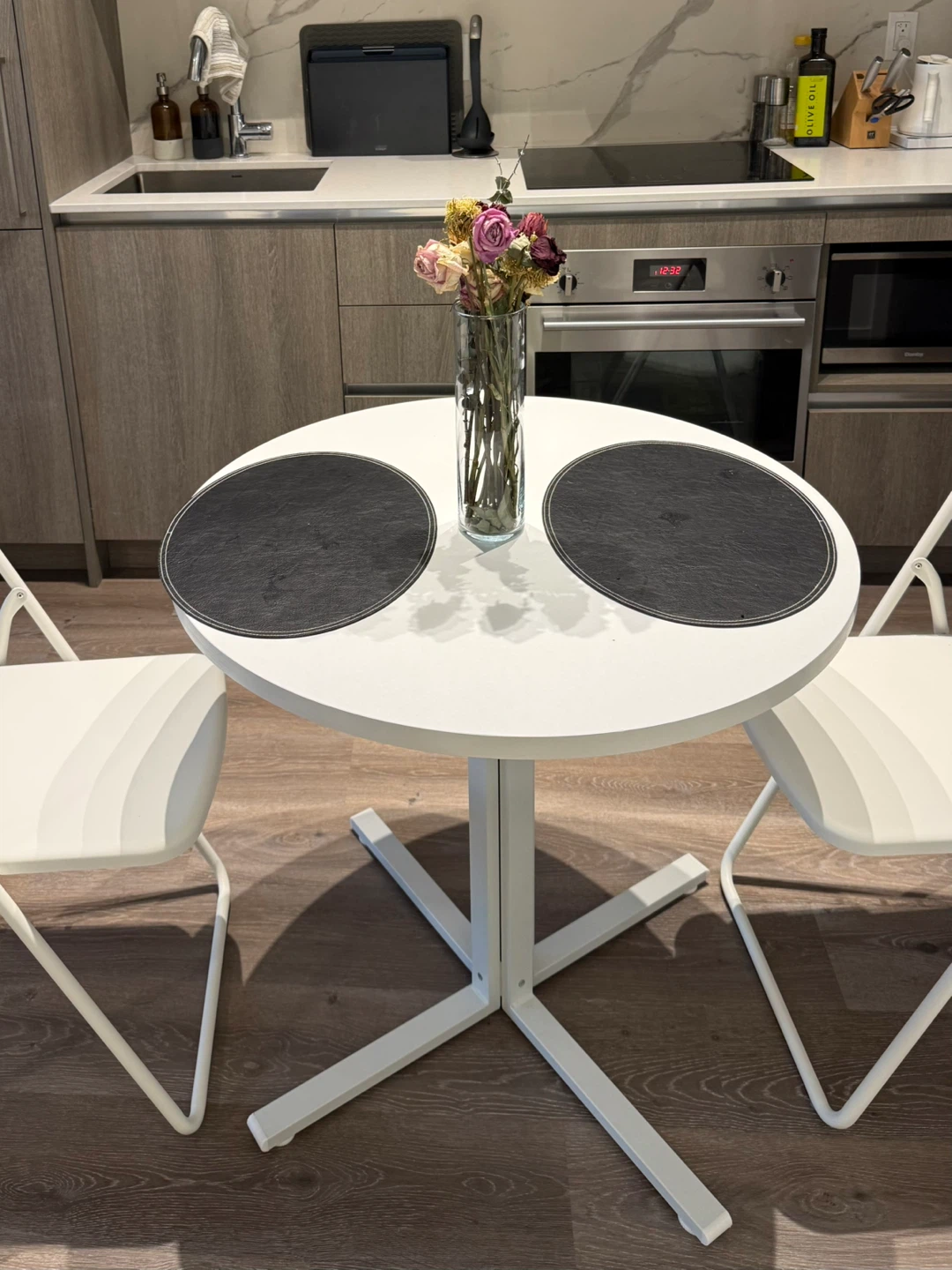 White Round Dining Table