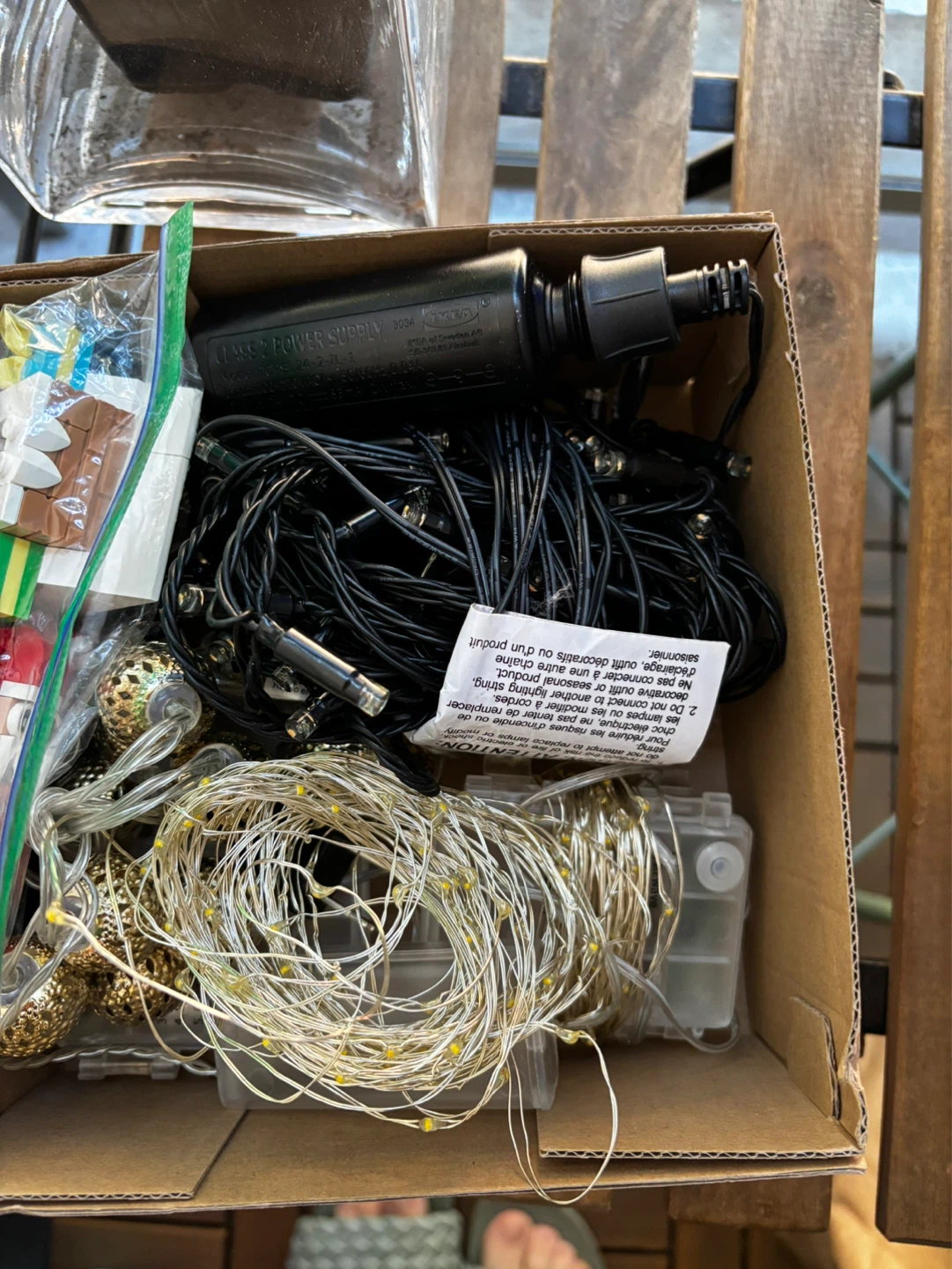 Bundle of string lights with remote