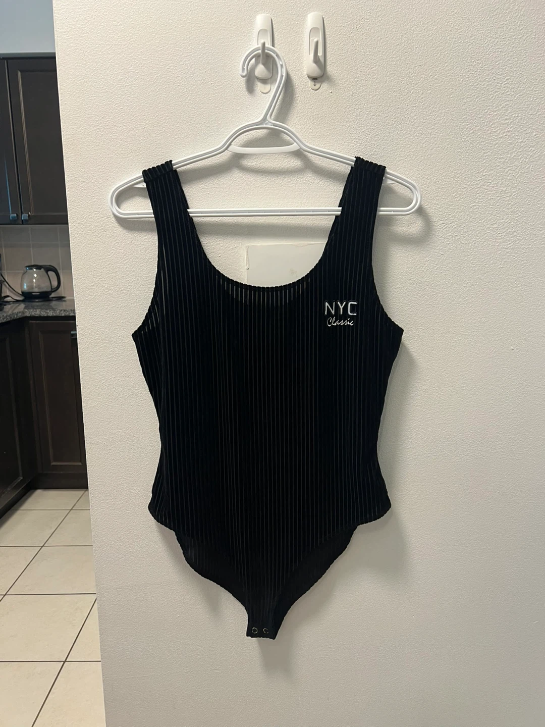 Black NYC Classic Velvet Bodysuit