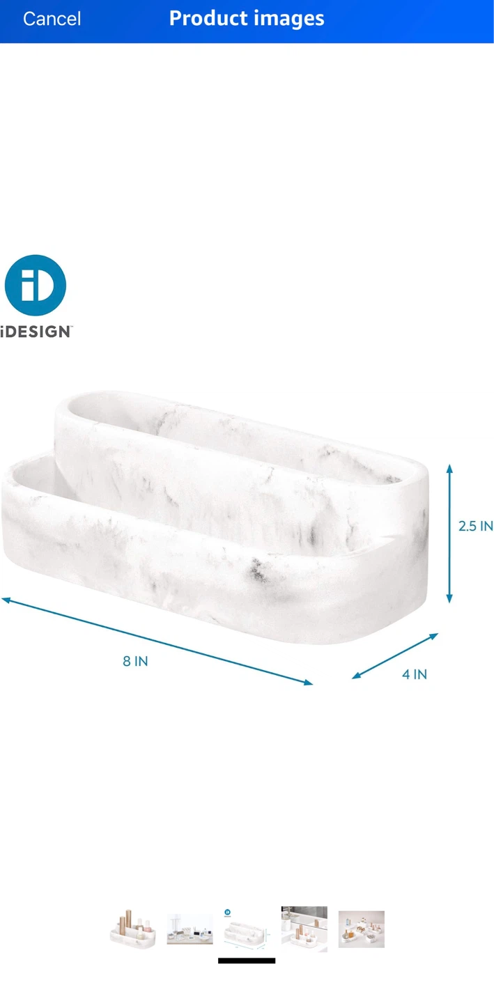 Marble Vanity Organizer | Makeup, Skincare & Desk Storage - photo 4