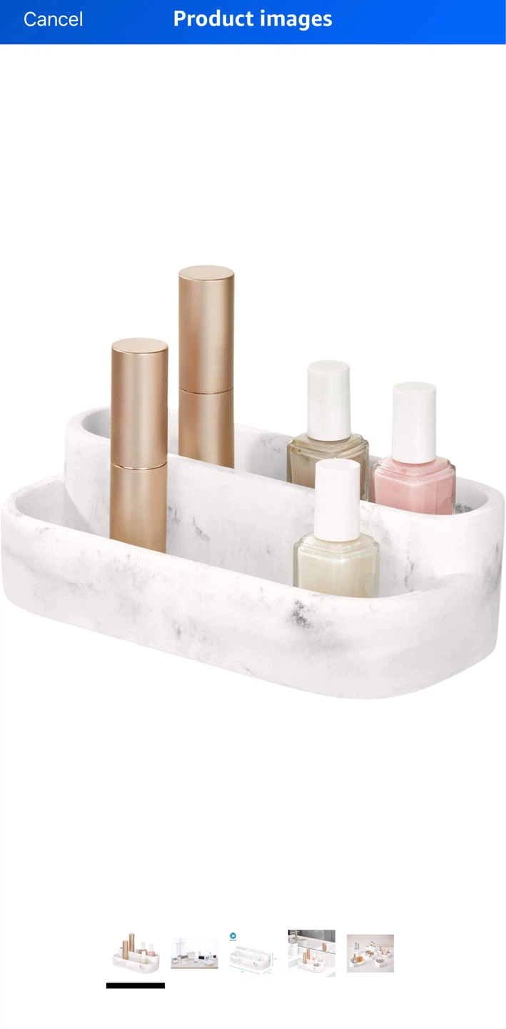 Marble Vanity Organizer | Makeup, Skincare & Desk Storage - photo 3