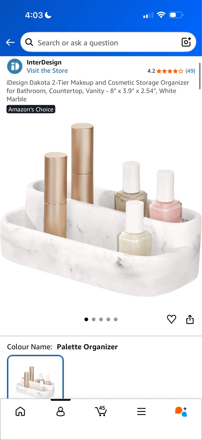 Marble Vanity Organizer | Makeup, Skincare & Desk Storage - photo 2