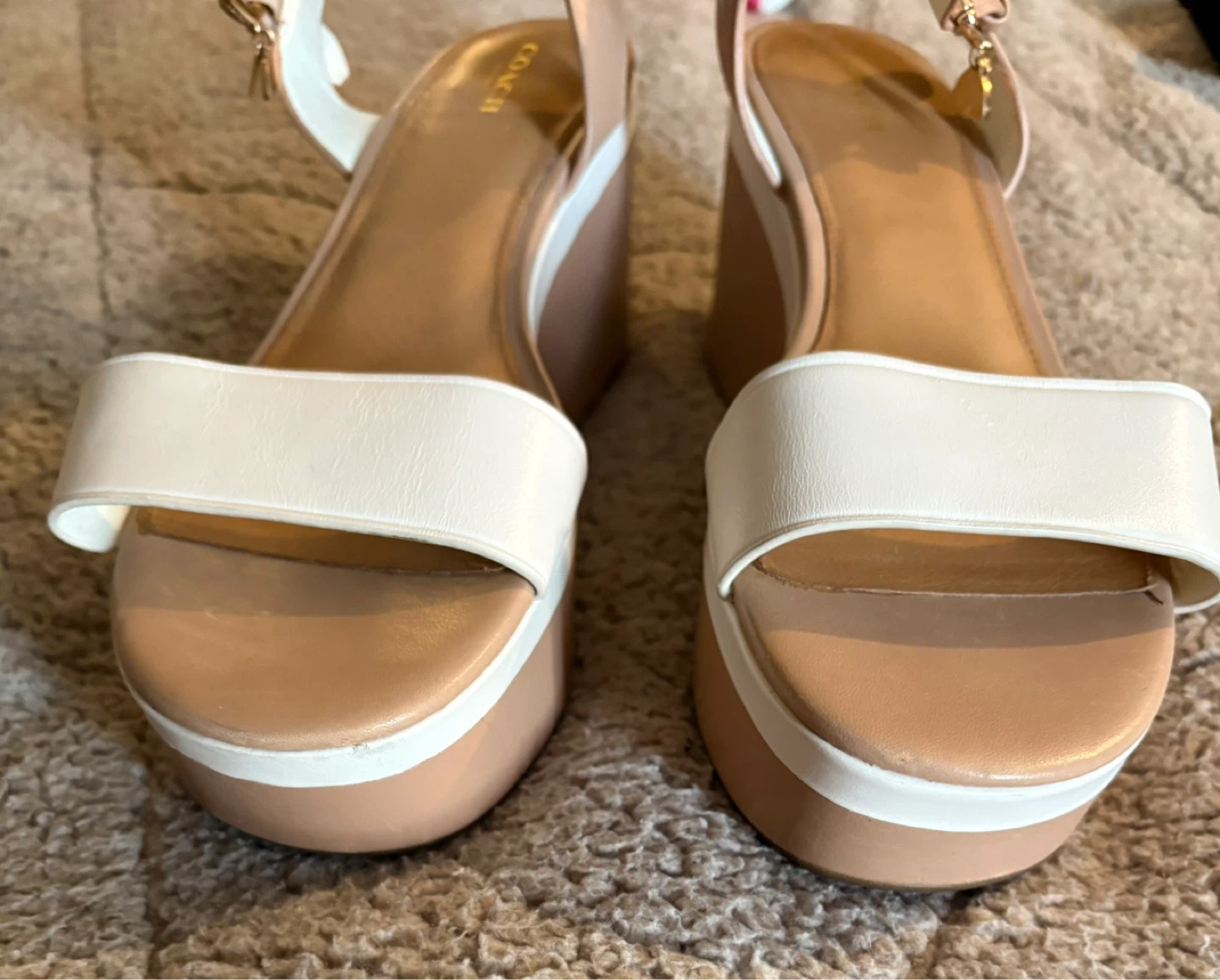 Coach Two-Tone Wedge Leather Sandals - photo 3