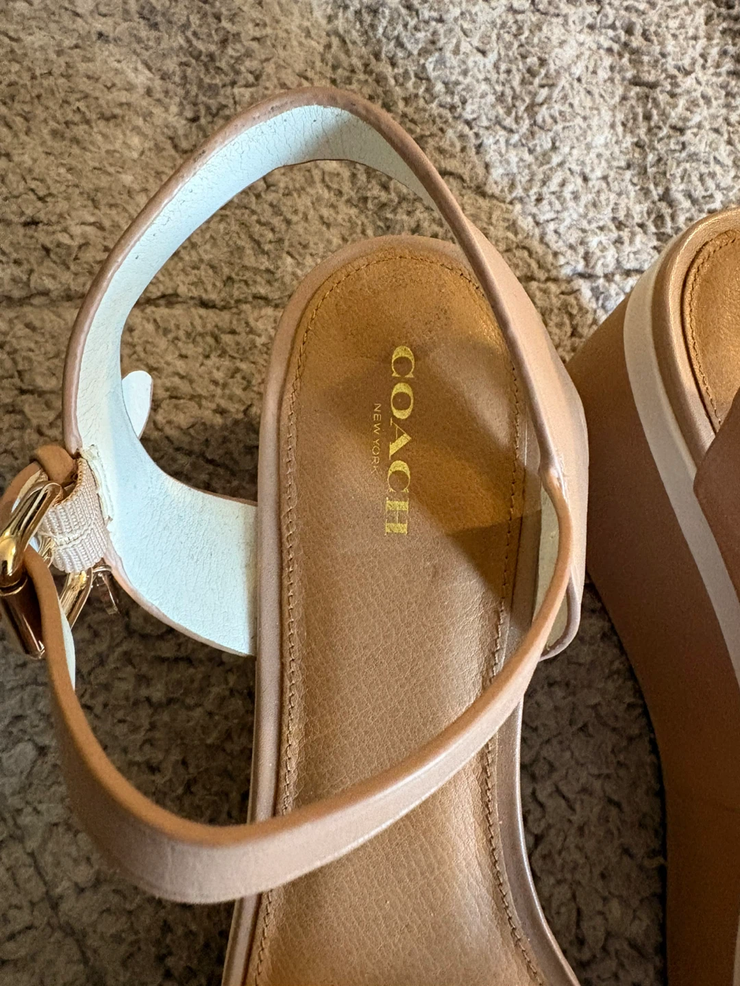Coach Two-Tone Wedge Leather Sandals - photo 2