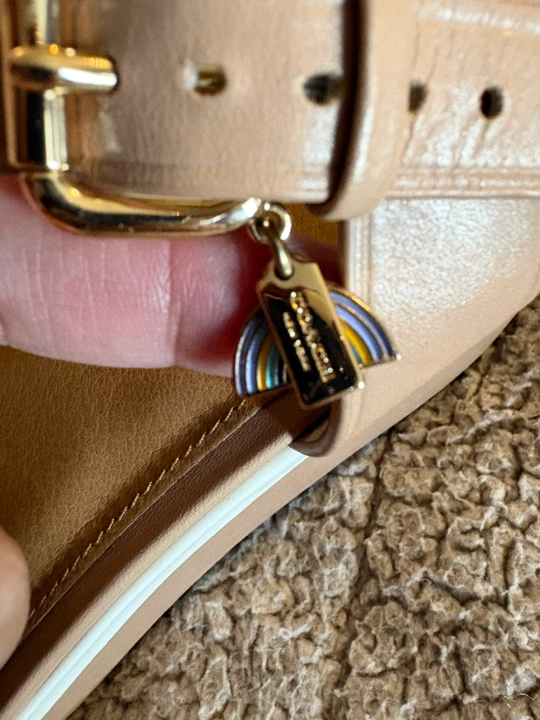 Coach Two-Tone Wedge Leather Sandals - photo 4