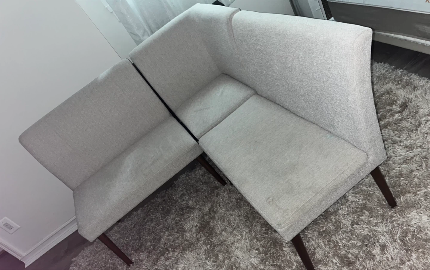 cream Corner Bench Sofa