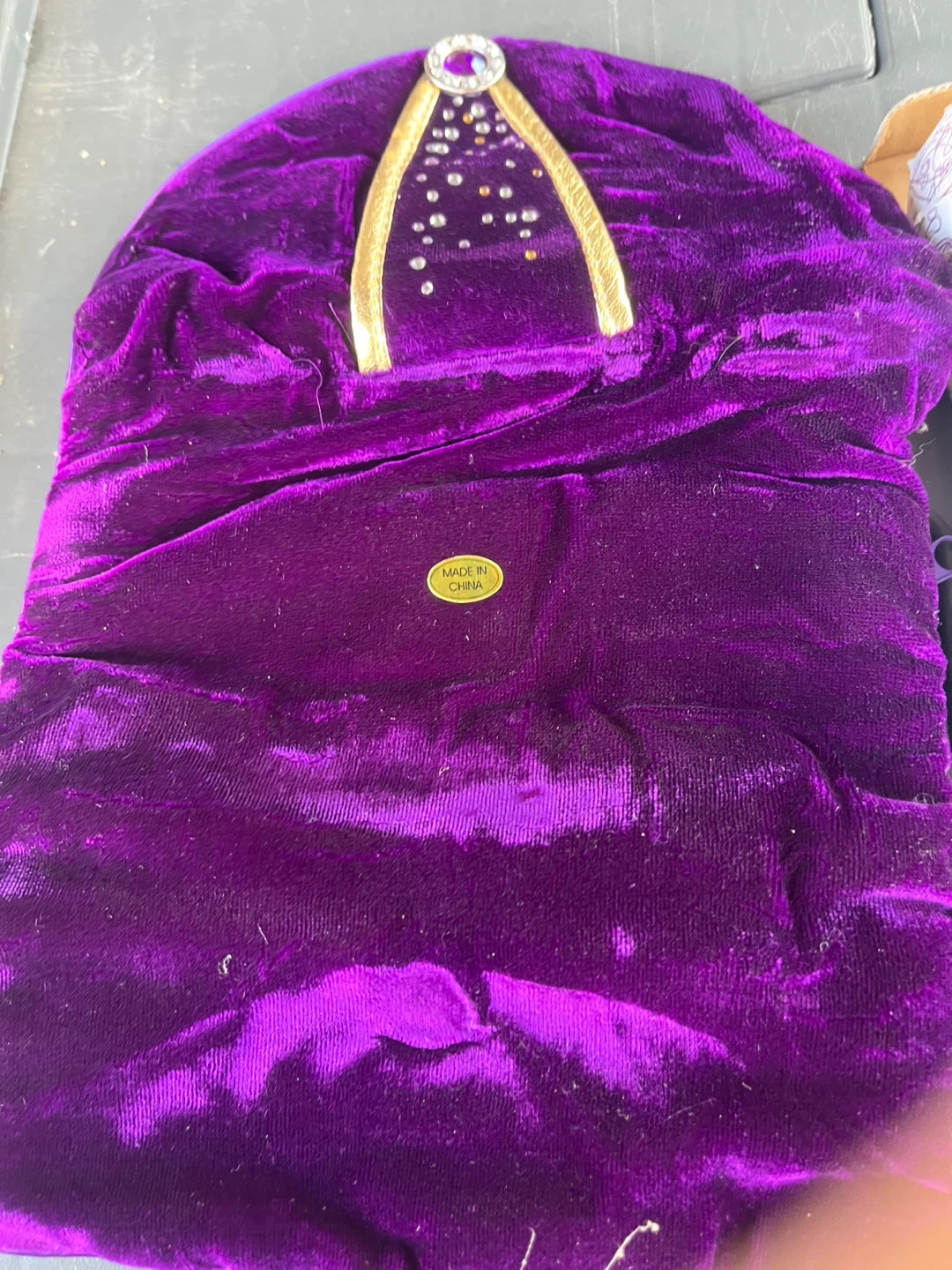 Purple Velvet Clutch with Rhinestones - photo 2