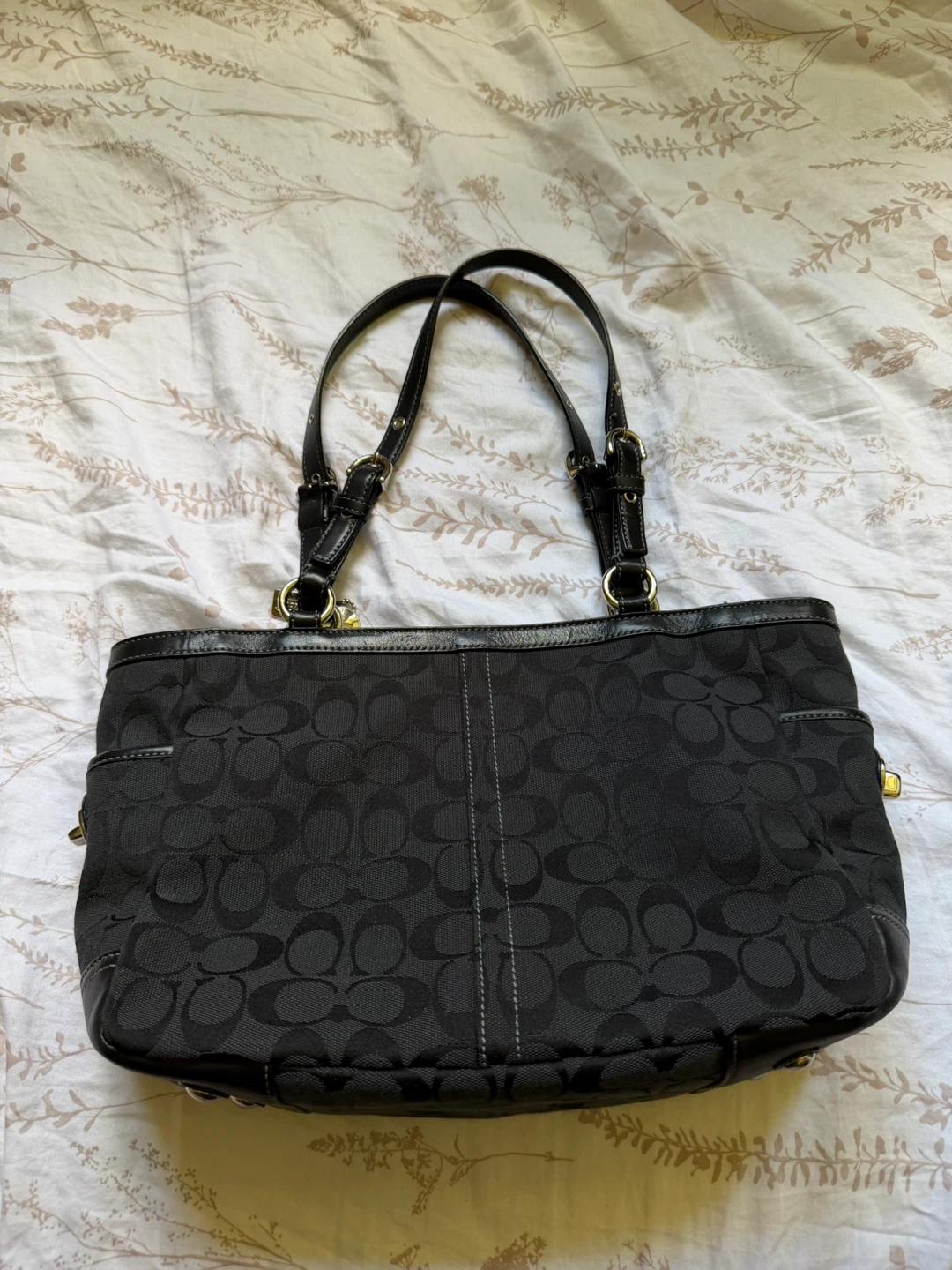 LIKE NEW Vintage Coach Monogram Medium Tote Bag Silver Hardware - photo 3