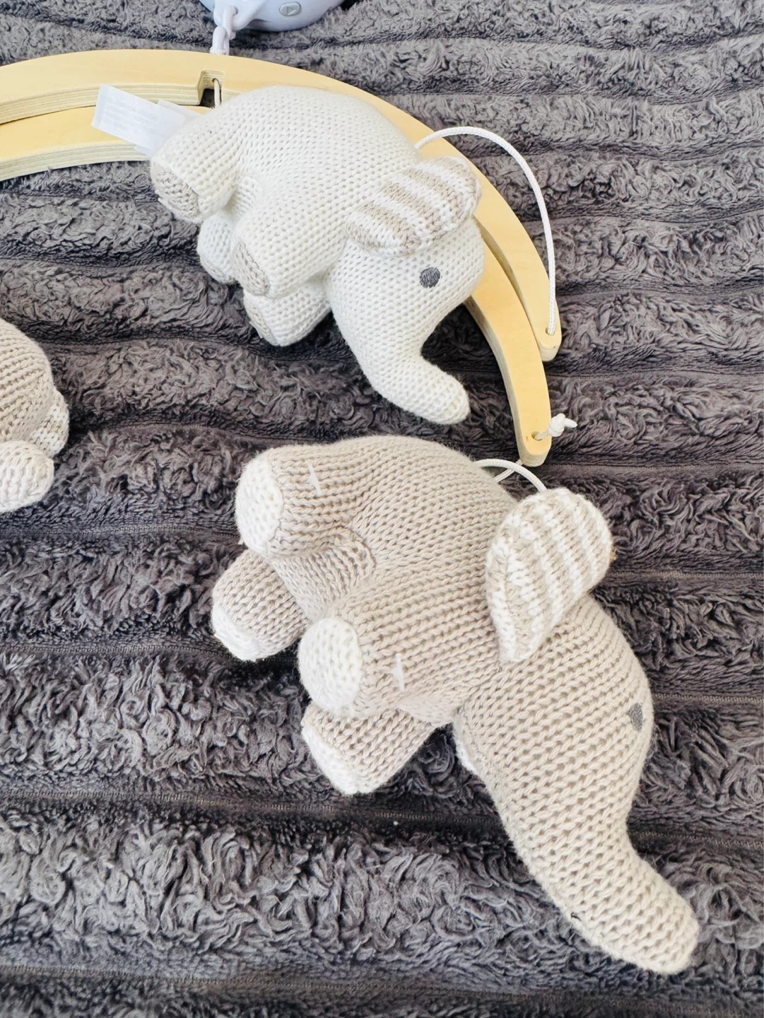 Knitted Elephant Baby Crib Mobile baby - photo 2