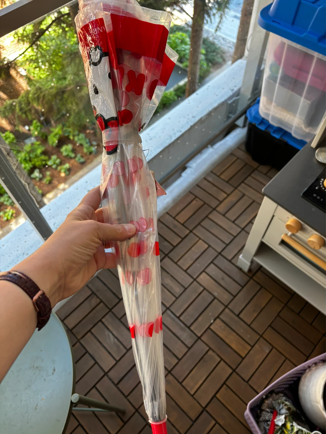 Toddler Hello Kitty Clear Polka Dot Umbrella