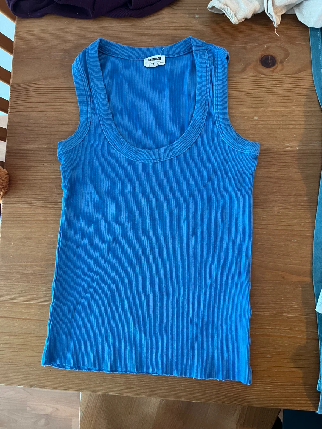Blue Cotton On Ribbed Tank Top