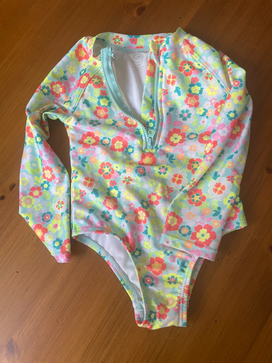 2 x Wonder Nation Floral Long Sleeve Rash Guard Swimsuit - photo 2