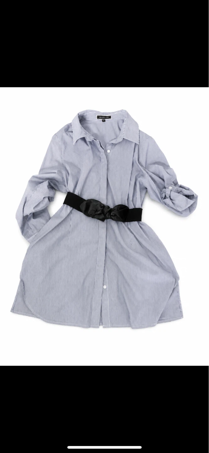 Melanie Lyne Striped Button-Up Shirt - Size 14