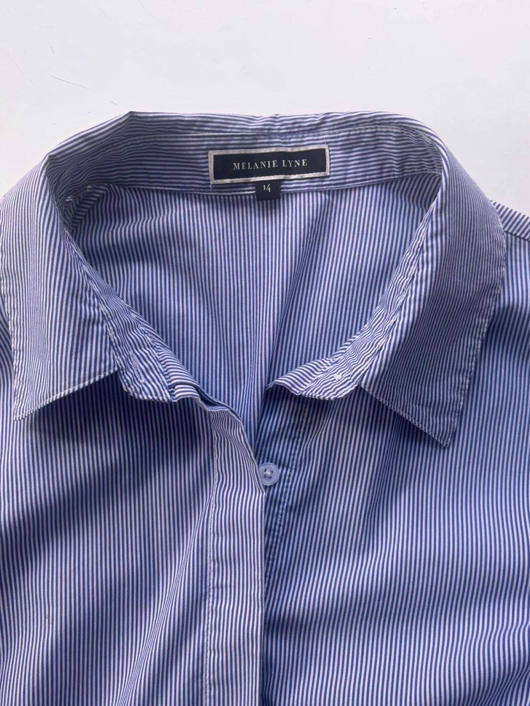 Melanie Lyne Striped Button-Up Shirt - Size 14 - photo 3
