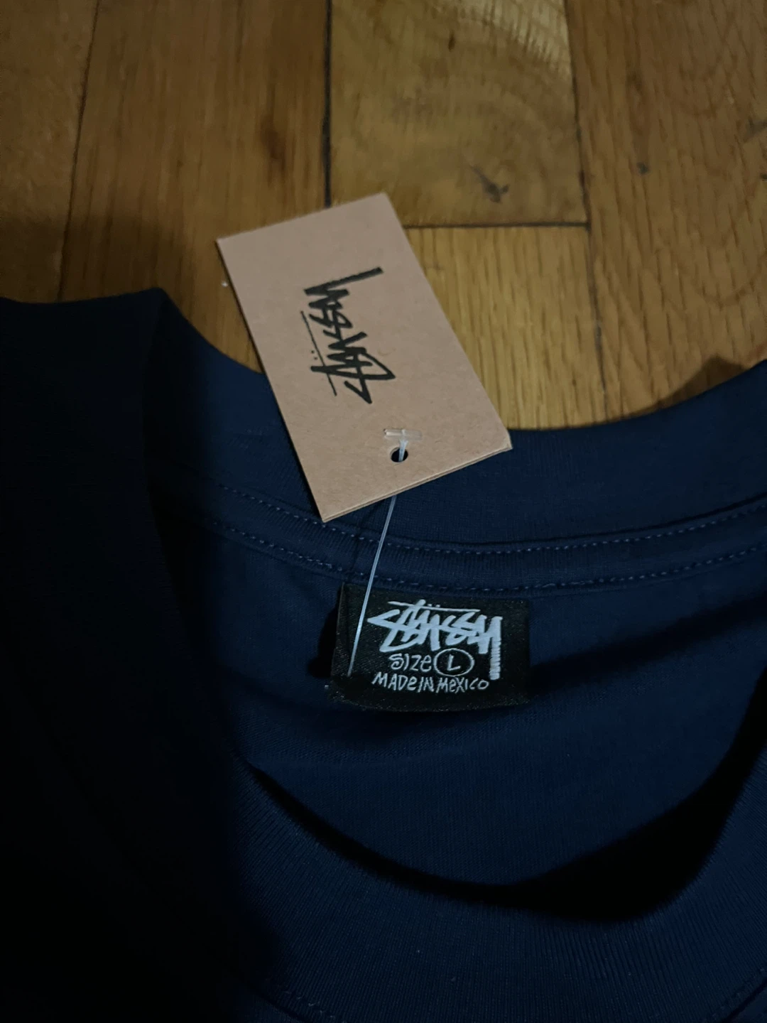 Stüssy Basic Logo T-Shirt - Navy Blue - Size L - photo 2