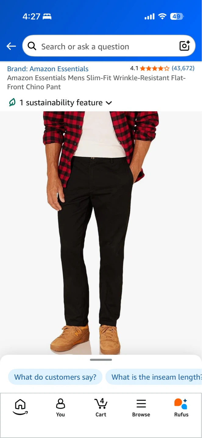 Amazon Essentials Men's Slim-Fit Chino Pants