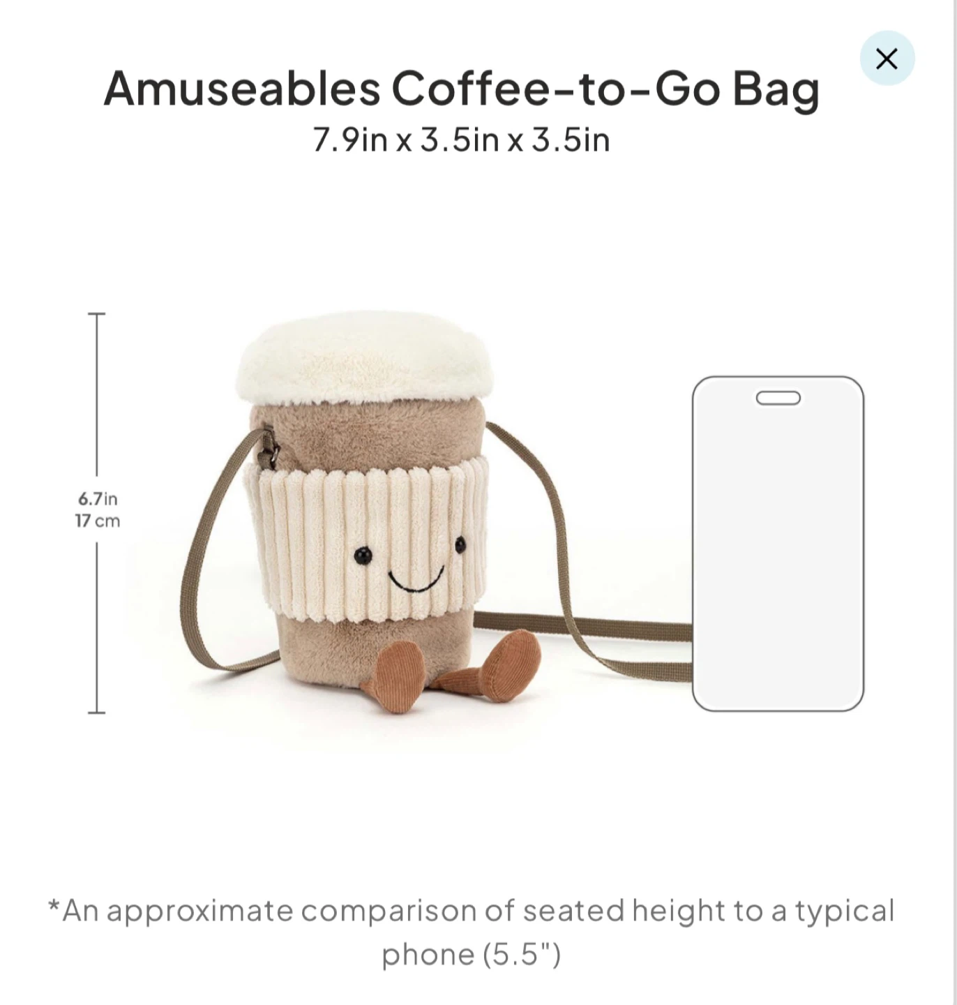 Jellycat Amuseables Coffee-to-Go Bag - photo 5