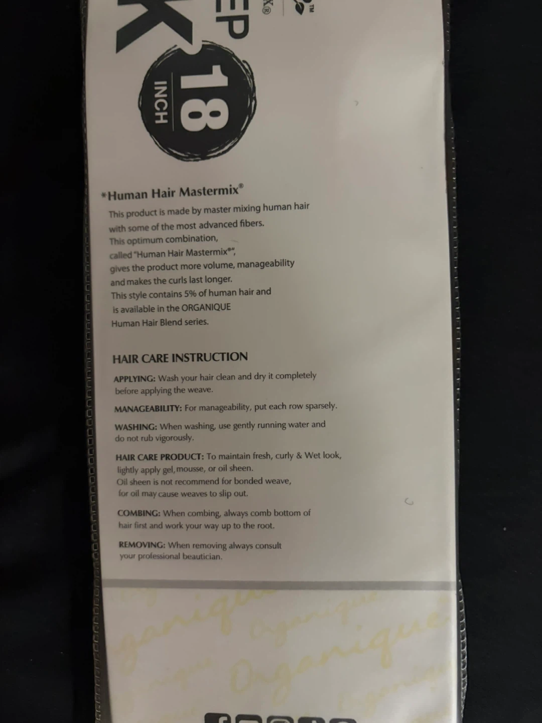 Organique Human Hair Mastermix Loose Deep Bulk 18 Inch - photo 2