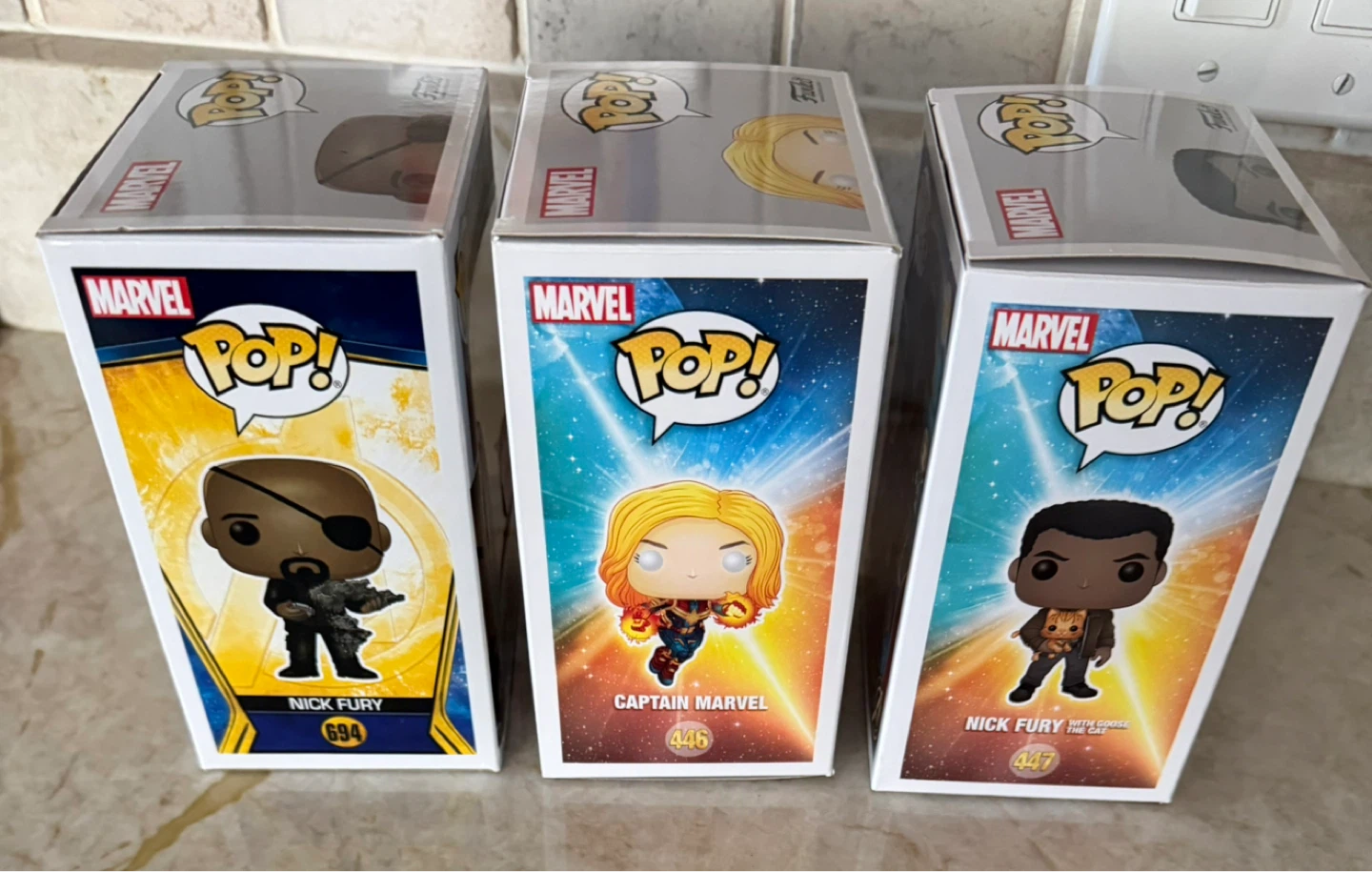 Funko Pop! Marvel Captain Marvel Nick Fury Wonder Woman Lot - photo 2