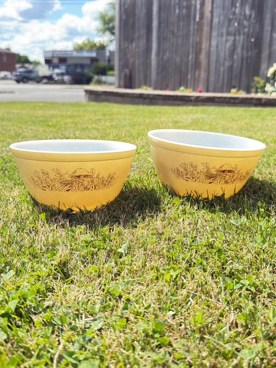 Unused Vintage Pyrex Mushroom Bowls - MINT Cond