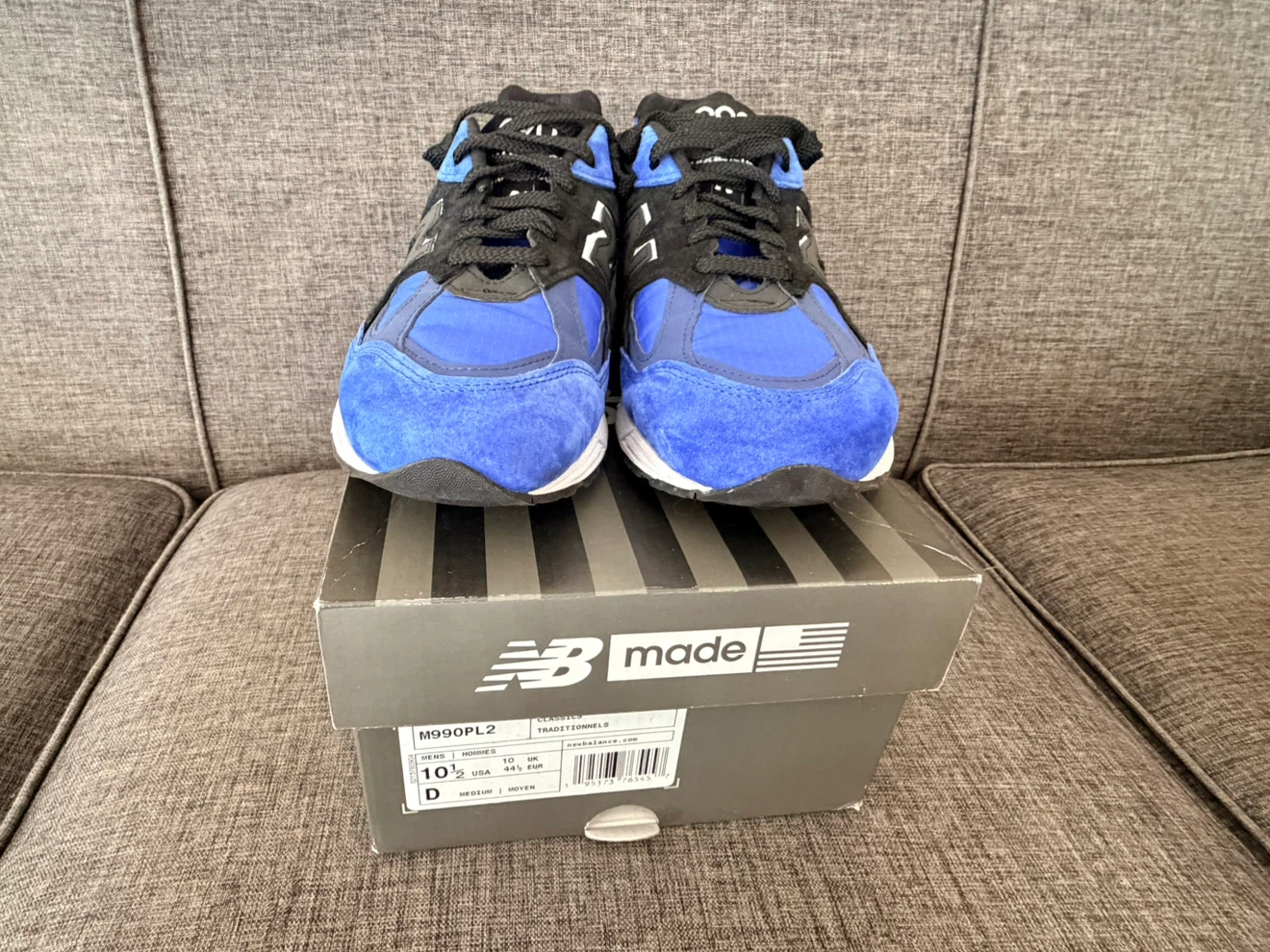 New Balance M990PL2 Made in USA Running Shoes Blue Black Size 10 - photo 3