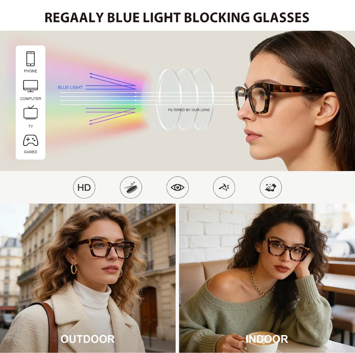 Blue Light Blocking Glasses Tortoise Shell - photo 4
