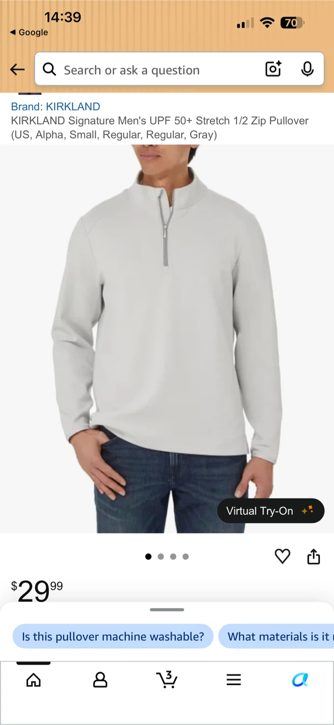 Kirkland Signature Men's Zip Pullover