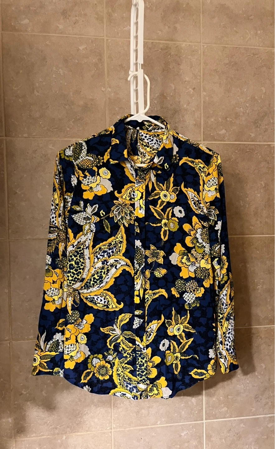 Blue & Yellow Floral Button-Up Shirt