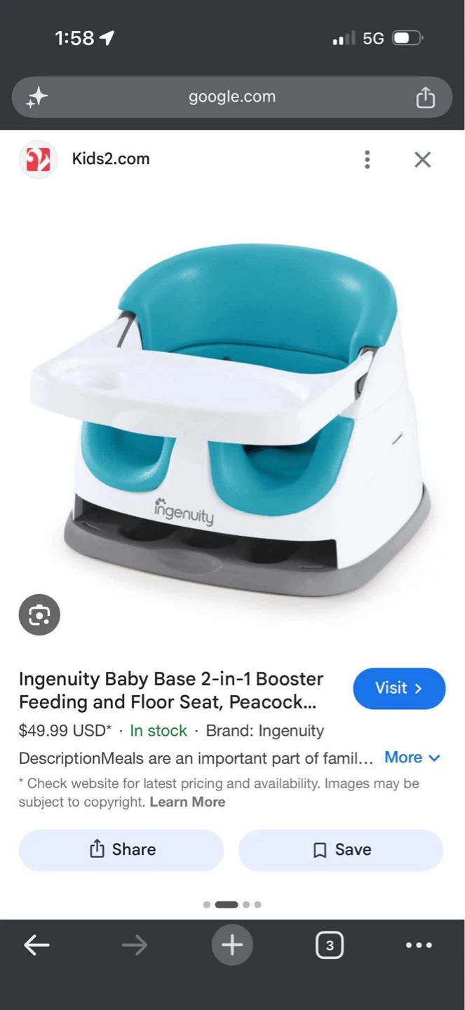 Ingenuity Baby 2-in-1 Booster Feeding Seat