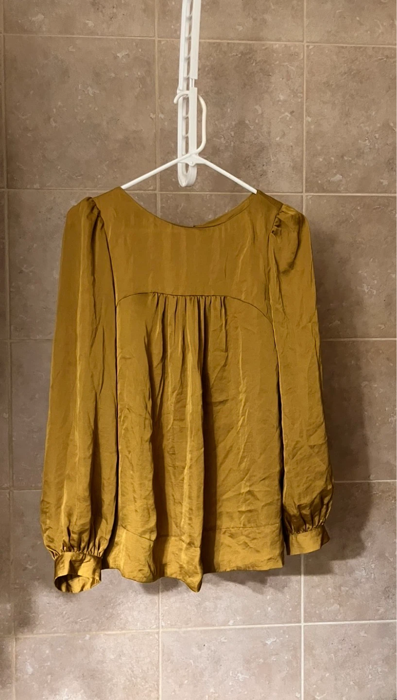 Sandra Angelozzi Mustard Yellow Long Sleeve Blouse Size 36