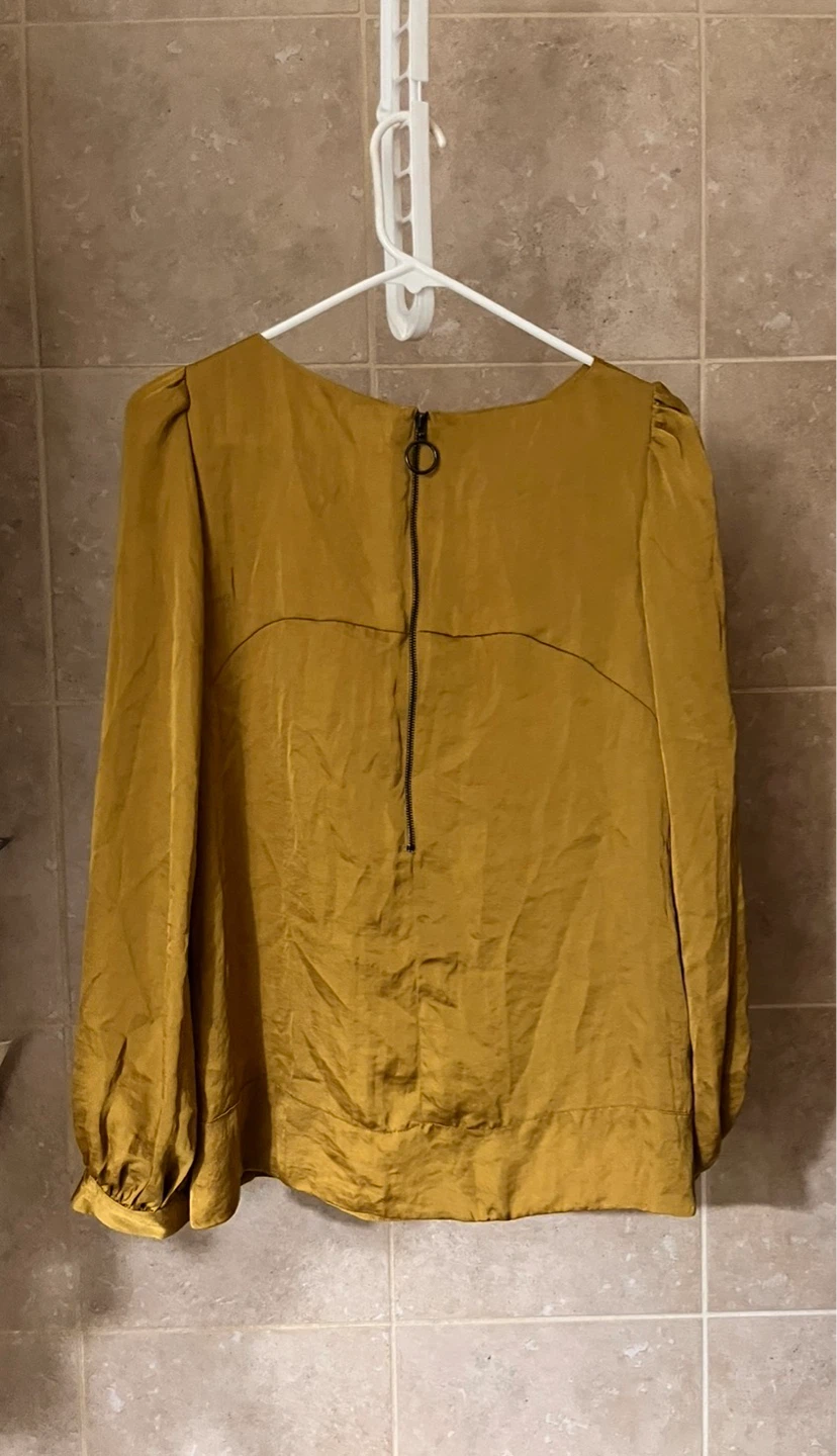 Sandra Angelozzi Mustard Yellow Long Sleeve Blouse Size 36 - photo 2