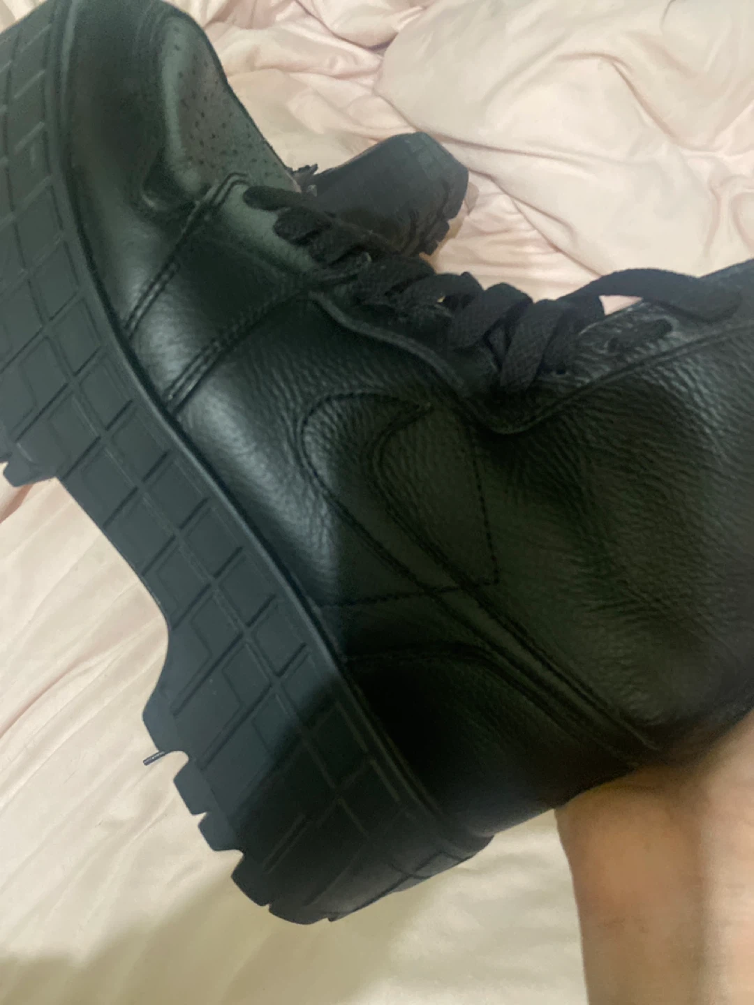 Black Nike Air Force 1 Platform High Top Sneakers - photo 3