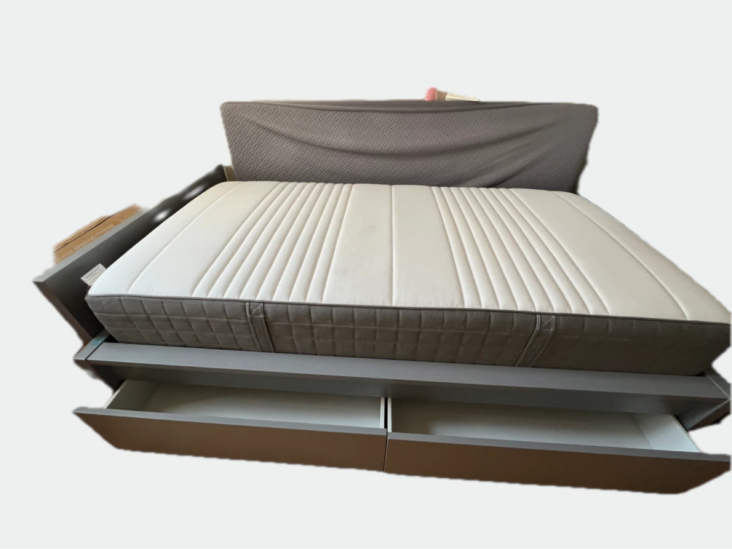 Gray twin Size Bed Frame with Drawers