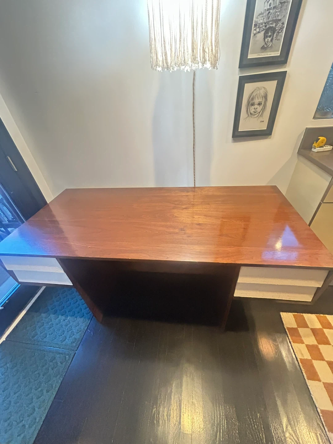 Crate and Barrel 2 Wooden Desk with Drawers - photo 2