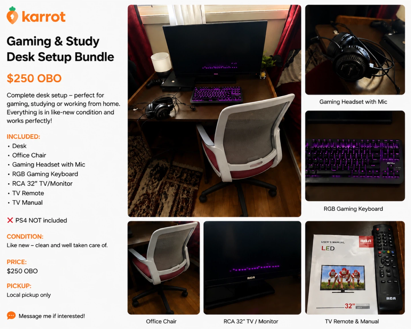 Gaming & Study Desk Setup Bundle