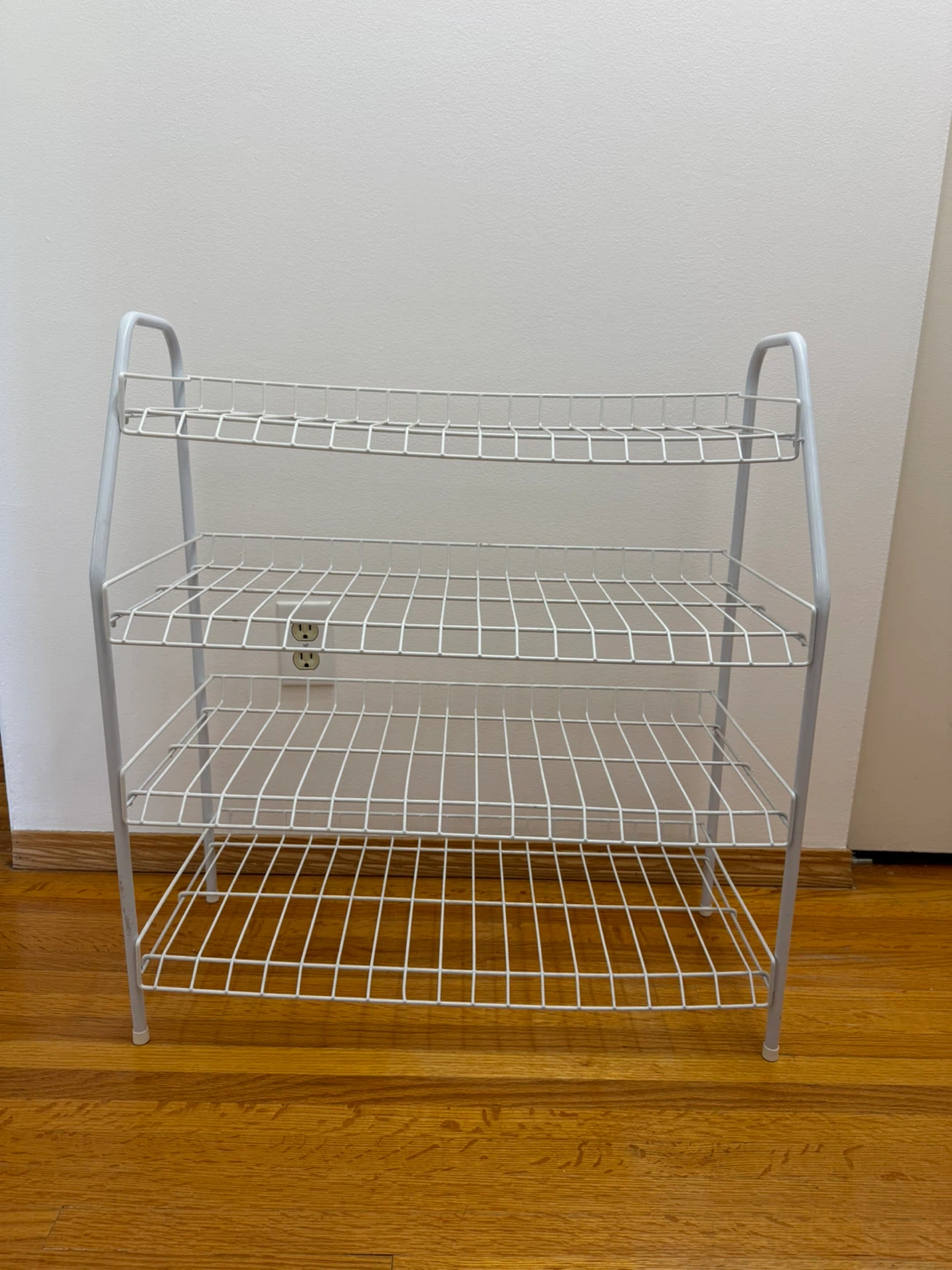 4-Tier White Metal Shoe Rack & Storage Shelf