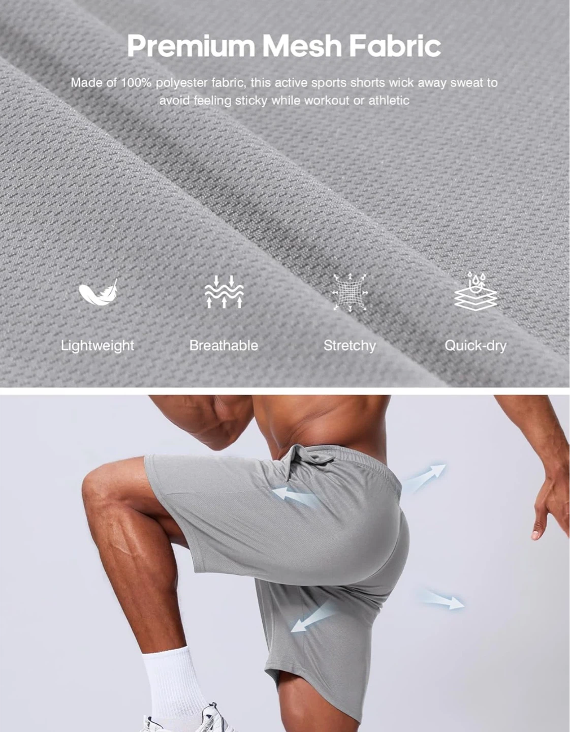 Men's Gray Athletic Shorts（large） - photo 5