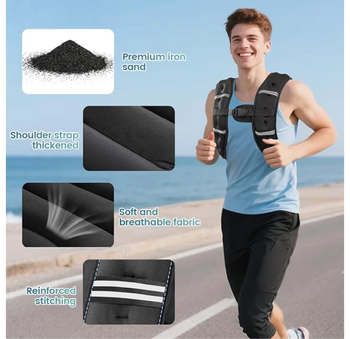New Cavry 8lb Weighted Vest Iron Sand - photo 5