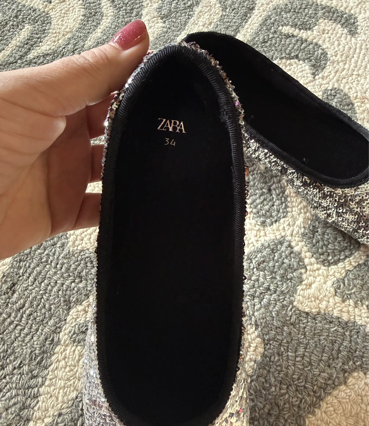 Zara Sequin Ballet Flats Size 34 - photo 2