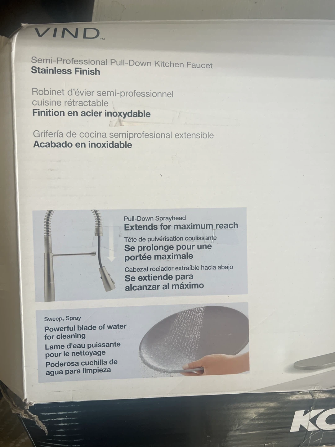 Kohler "VIND" Semi-Professional Pull-Down Kitchen Faucet - photo 2