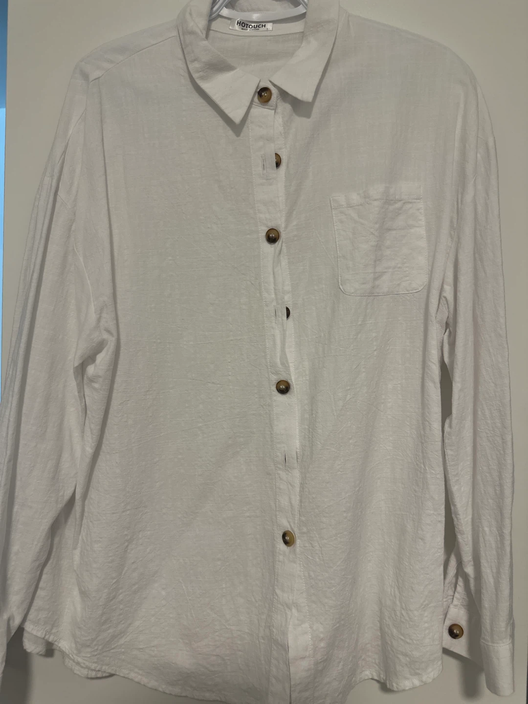 White button up long sleeve - linen