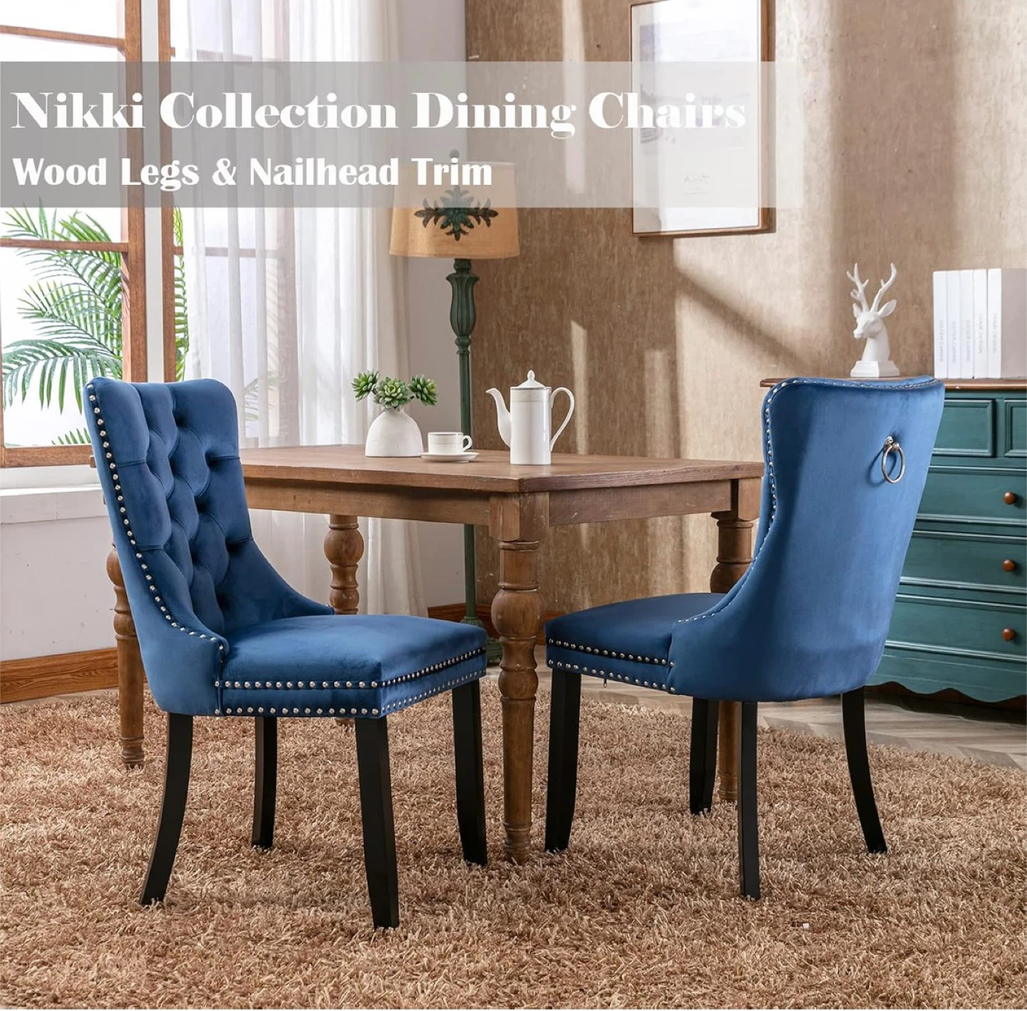 Blue Dining Chair set of 2