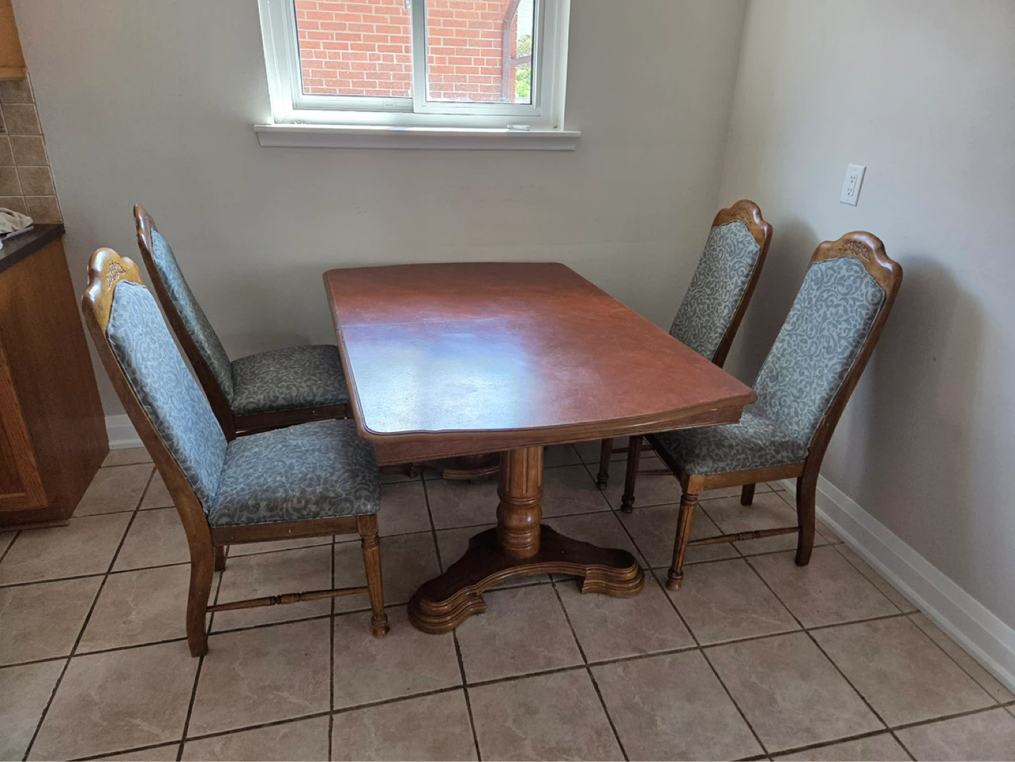 Dining Table Set – Solid Wood Table + 4 Chairs