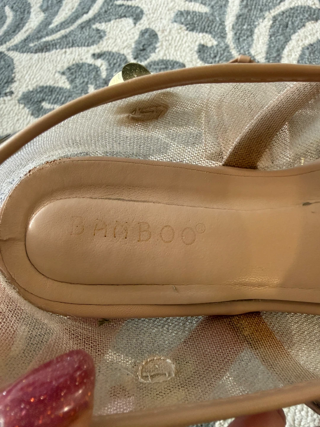 Bamboo ballet flats with gold sequins - photo 2