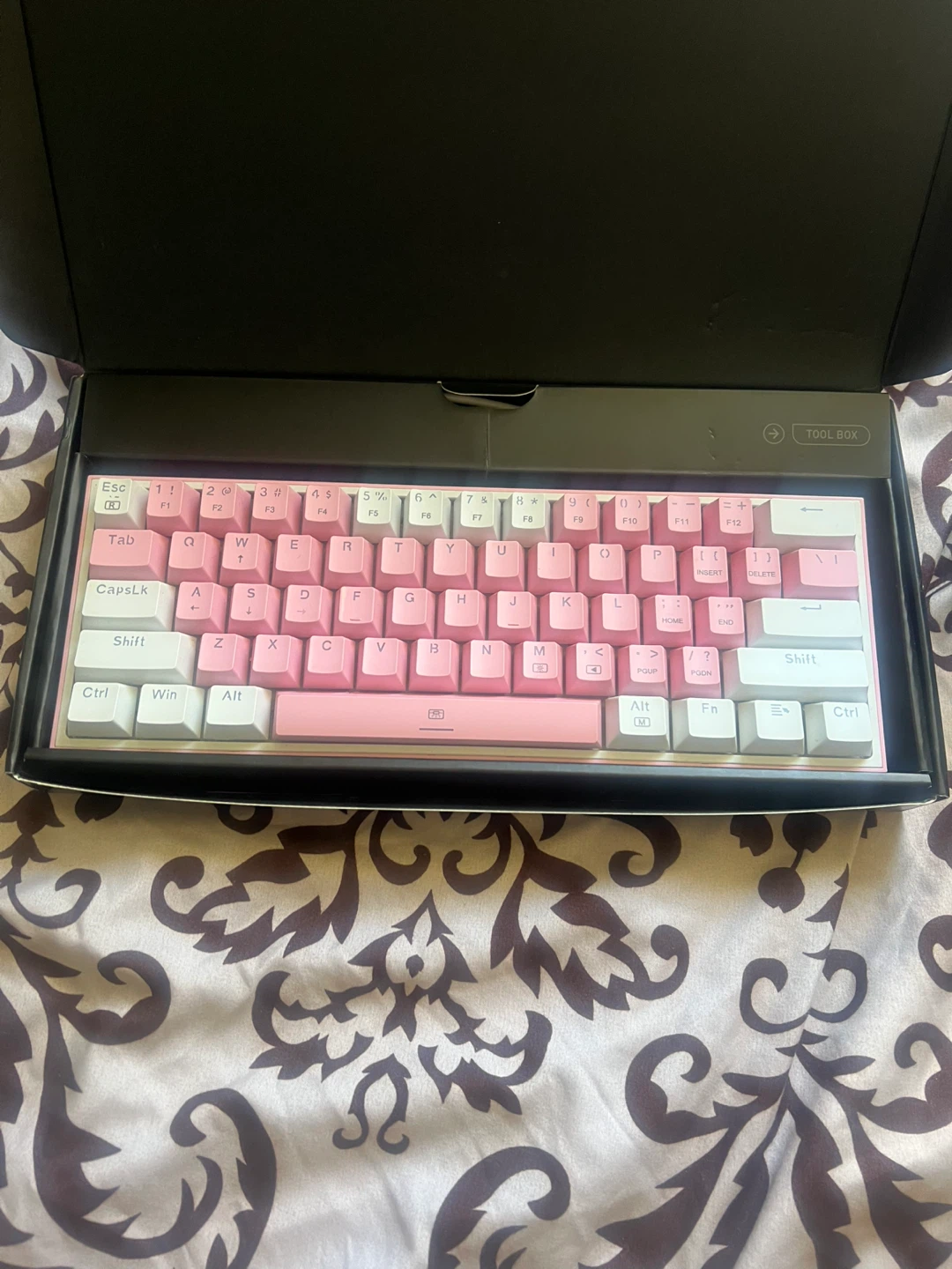 Redragon 617 fizz Pink Mechanical Keyboard with USB Cable