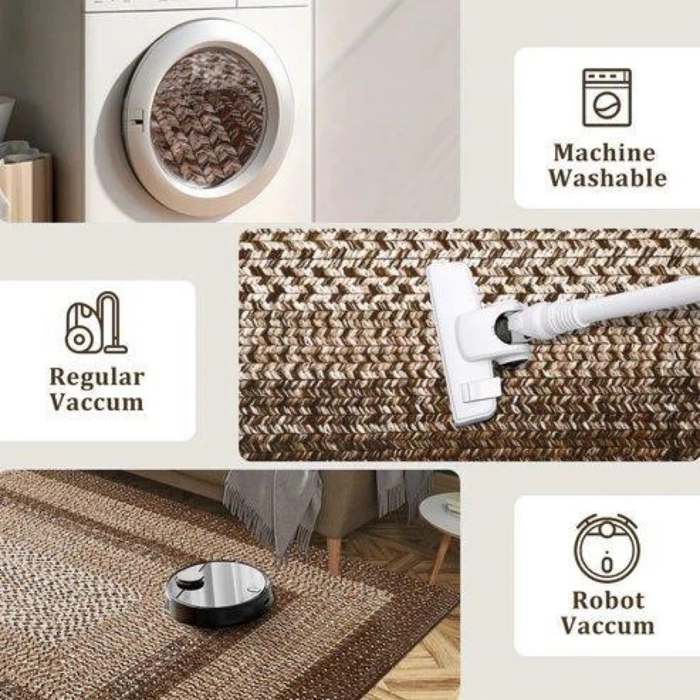 Brown Woven Area Rug - 5’x7’ - photo 3