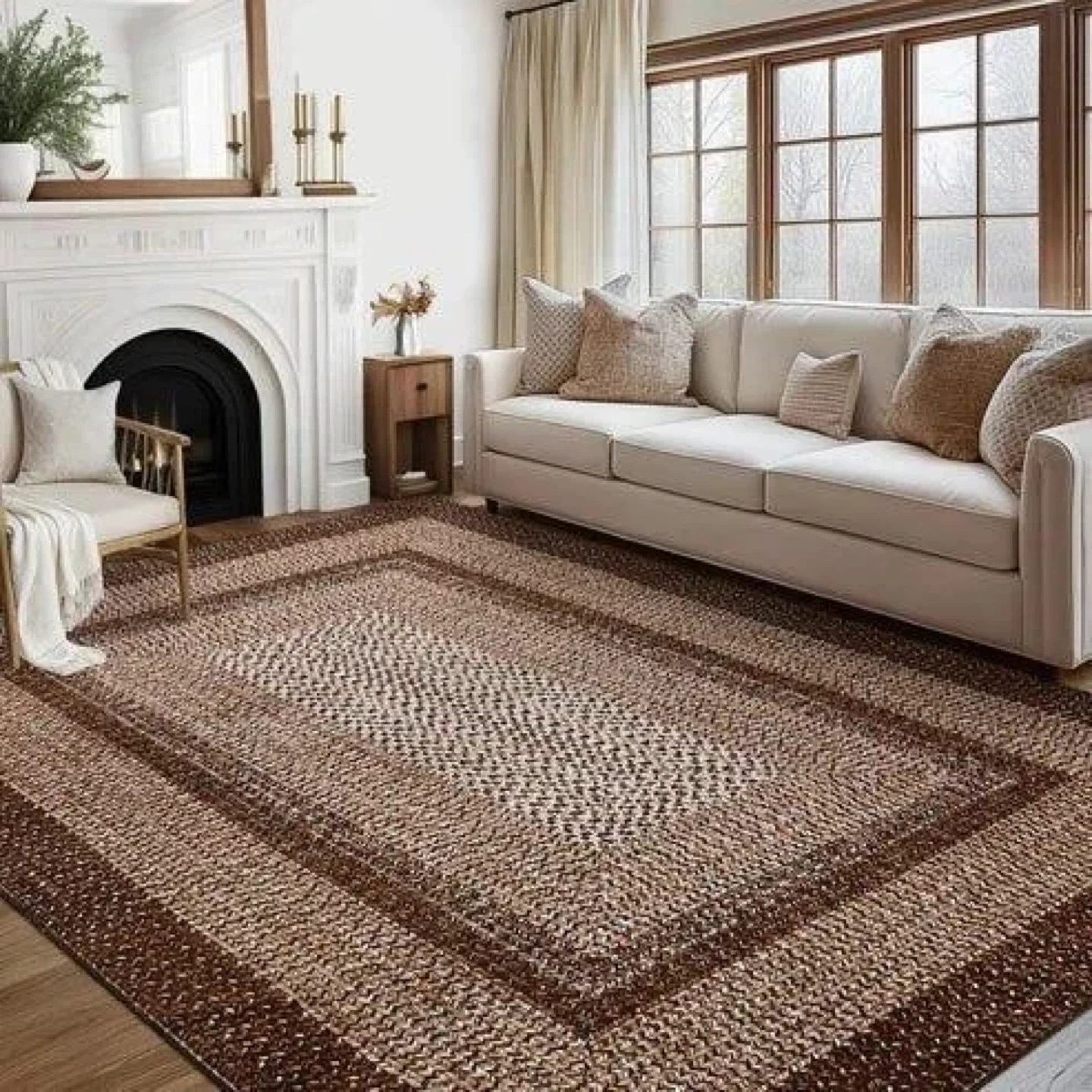 Brown Woven Area Rug - 5’x7’