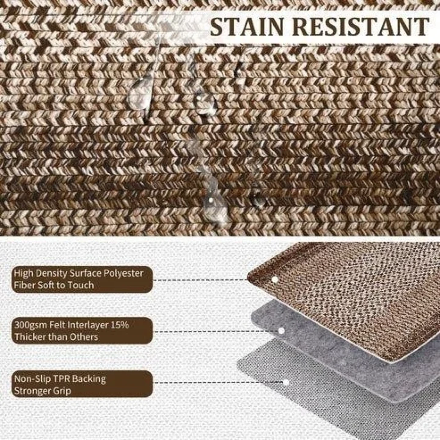 Brown Woven Area Rug - 5’x7’ - photo 2