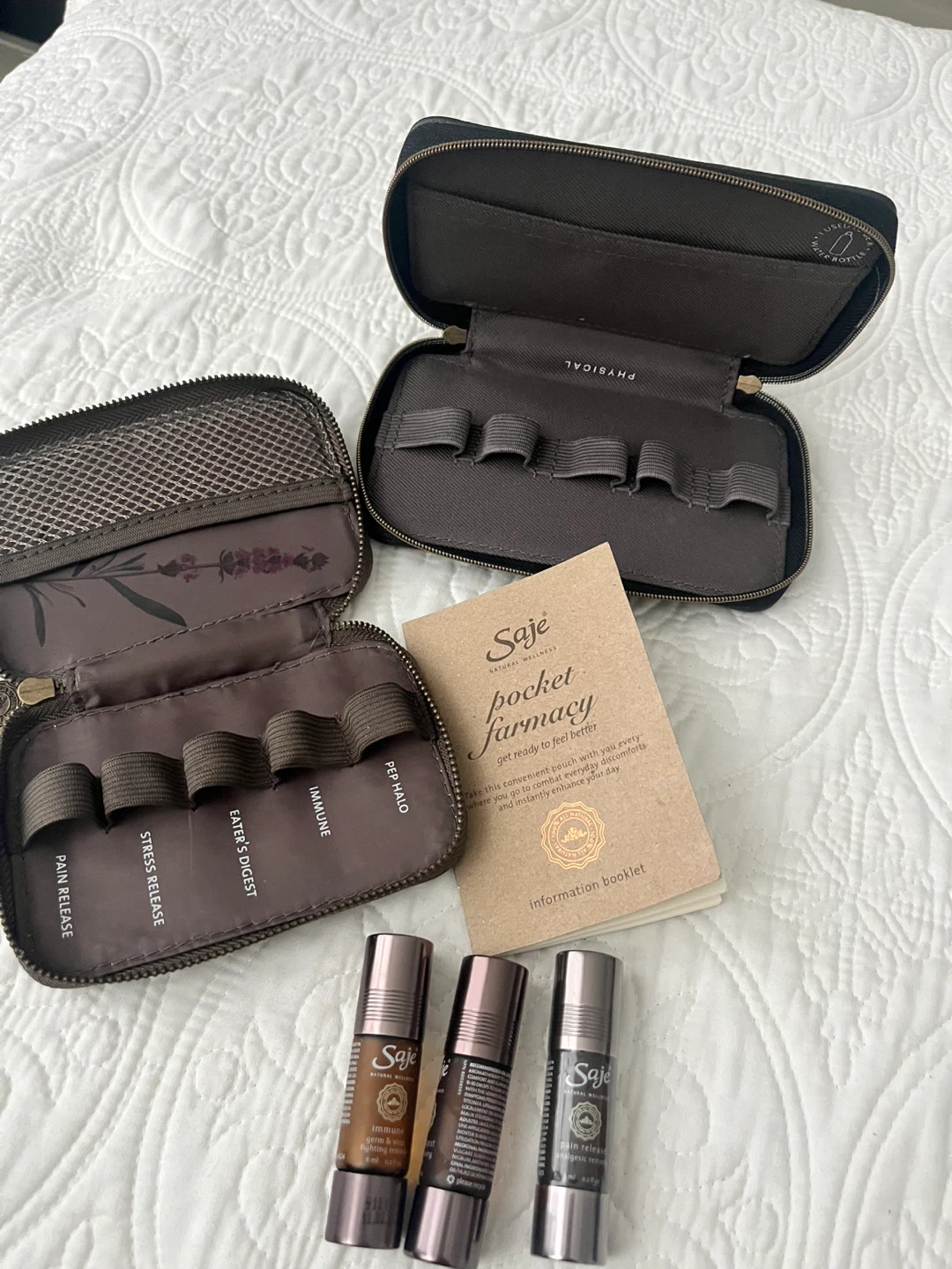 Saje Pocket Farmacy Kits - 2 Cases + 3 Essential Oil Roll-Ons⁠